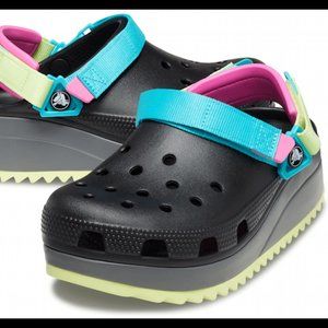 Crocs Unisex-Adult Men's and Women's Classic Hiker Clog Black/Multi Size 8 W